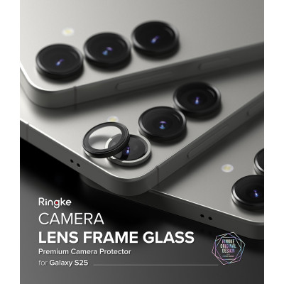 Tempered Glass Samsung Galaxy S25 Ringke Camera Lens Frame Glass Αντιχαρακτικό Γυαλί Προστασίας για Φακό Κάμερας 2 Τεμάχια - Black (8800274968462)