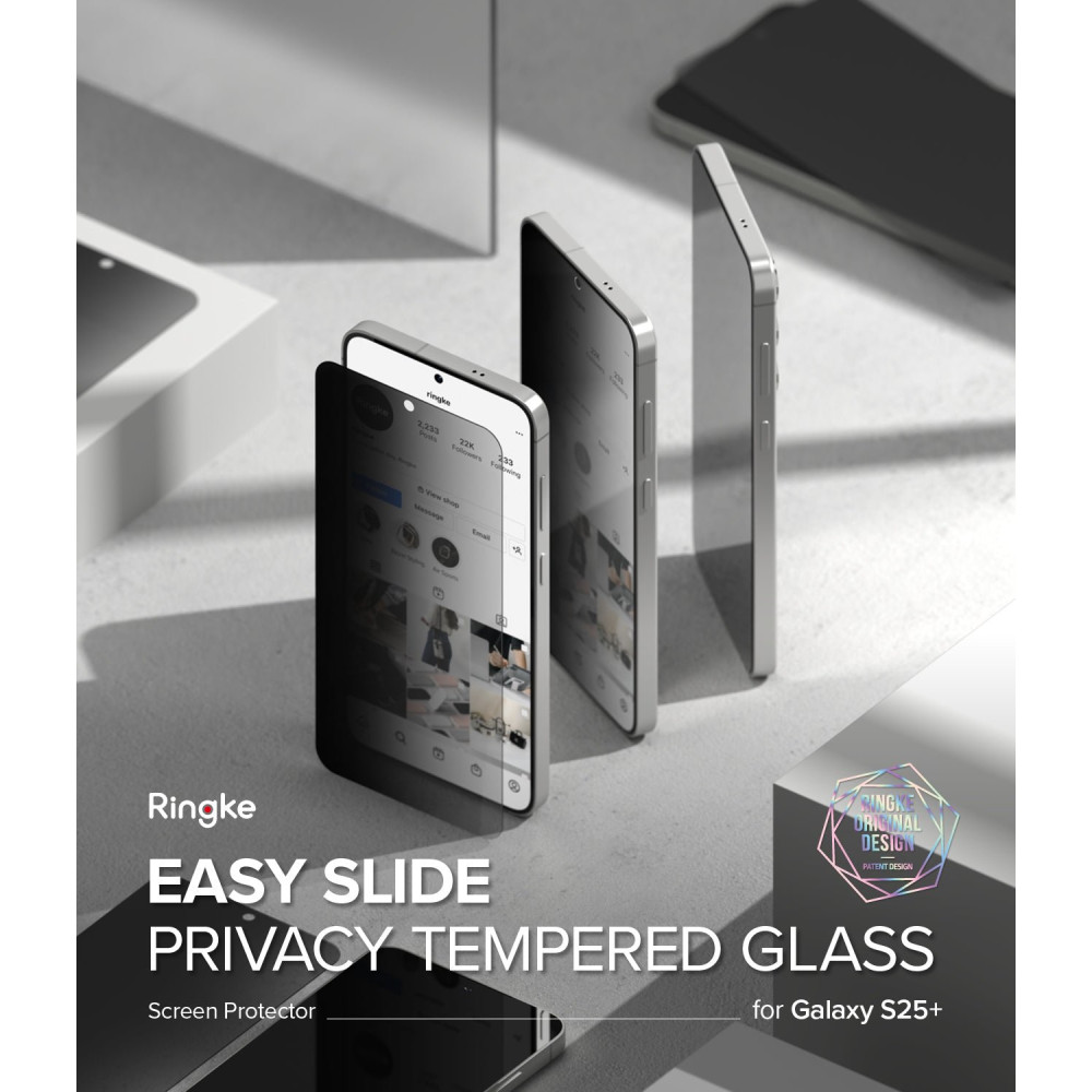 Tempered Glass Samsung Galaxy S25 Plus Ringke Easy Slide Privacy Αντιχαρακτικό Γυαλί Προστασίας Απορρήτου Οθόνης 2 Τεμάχια (8800274968868)