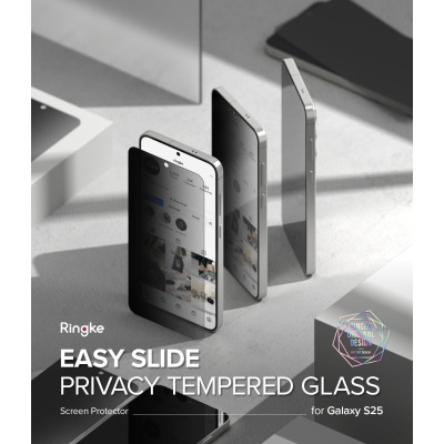 Tempered Glass Samsung Galaxy S25 Ringke Easy Slide Privacy Αντιχαρακτικό Γυαλί Προστασίας Απορρήτου Οθόνης 2 Τεμάχια (8800274968455)