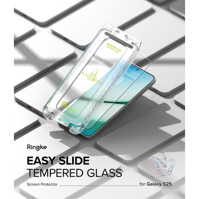 Tempered Glass Samsung Galaxy S25 Ringke Easy Slide Αντιχαρακτικό Γυαλί Προστασίας Οθόνης 2 Τεμάχια - Clear (8800274968448)