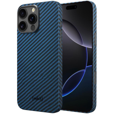 Θήκη iPhone 16 Pro Max Nekit Fiber Σκληρή με MagSafe Aramid Fiber 1mm 1500D Kevlar - Blue (8719246469558)