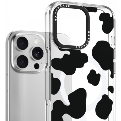 Θήκη iPhone 16 Pro HappyCase Joy Διάφανη Σκληρή με MagSafe - Spotty Cow (8719246462320)
