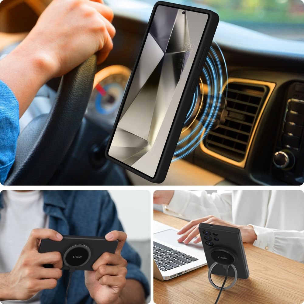 Θήκη Samsung Galaxy S25 Ultra Tech-Protect Liquid Silicone Σκληρή με MagSafe - Black (5906302322480)