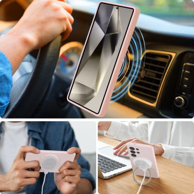 Θήκη Samsung Galaxy S25 Ultra Tech-Protect Liquid Silicone Σκληρή με MagSafe - Pink Pearl (5906302322466)