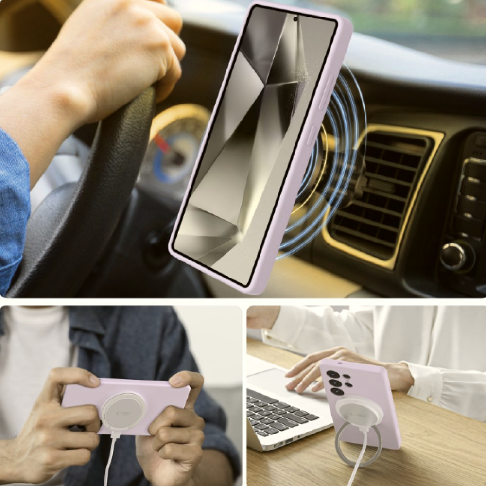 Θήκη Samsung Galaxy S25 Ultra Tech-Protect Liquid Silicone Σκληρή με MagSafe - Mauve (5906302322473)