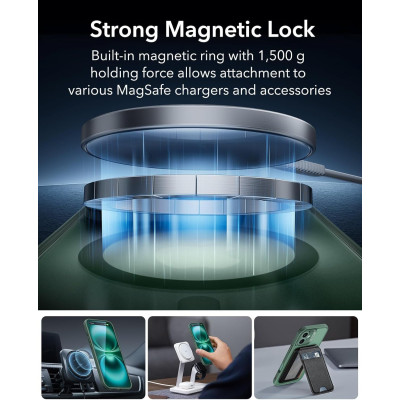 Θήκη & Tempered Glass iPhone 16 ESR Classic Pro Set Ανθεκτική με MagSafe / Εναλλάξιμα Κουμπιά & Αντιχαρακτικό Γυαλί Προστασίας Οθόνης - Frosted Green (4894240229972)