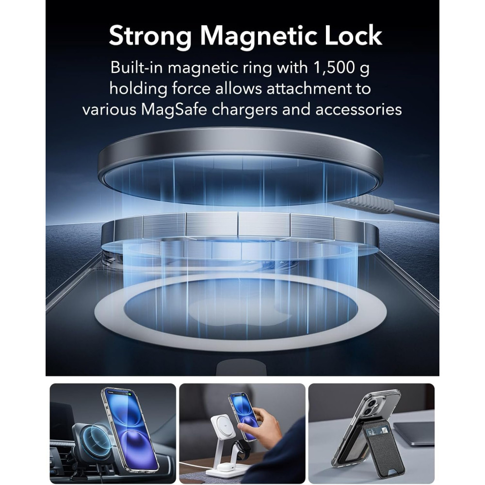 Θήκη & Tempered Glass iPhone 16 ESR Classic Pro Set Ανθεκτική με MagSafe / Εναλλάξιμα Κουμπιά & Αντιχαρακτικό Γυαλί Προστασίας Οθόνης - Clear (4894240221952)