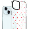 Θήκη iPhone 15 HappyCase Joy Διάφανη Σκληρή με MagSafe - Love Hearts (8719246467059)