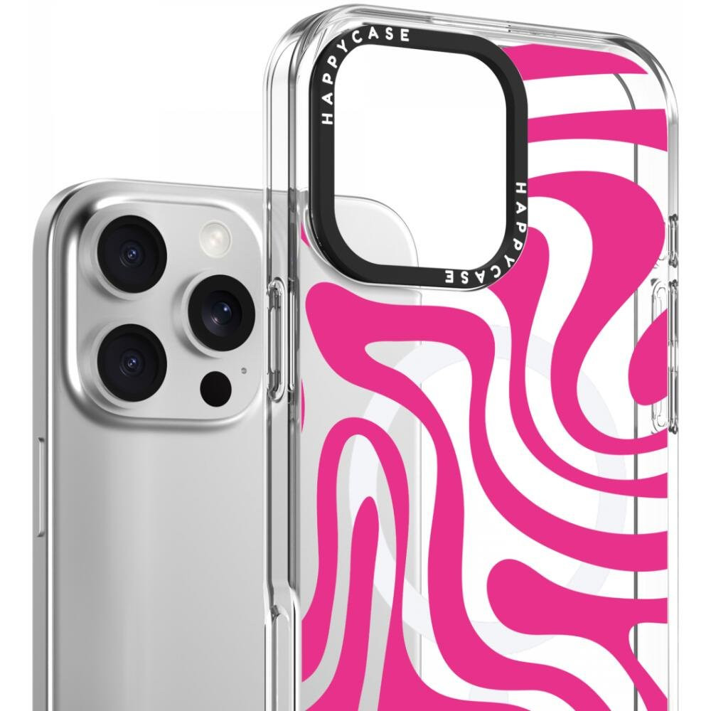 Θήκη iPhone 16 Pro Max HappyCase Joy Διάφανη Σκληρή με MagSafe - Wavy Swirl (8719246462474)