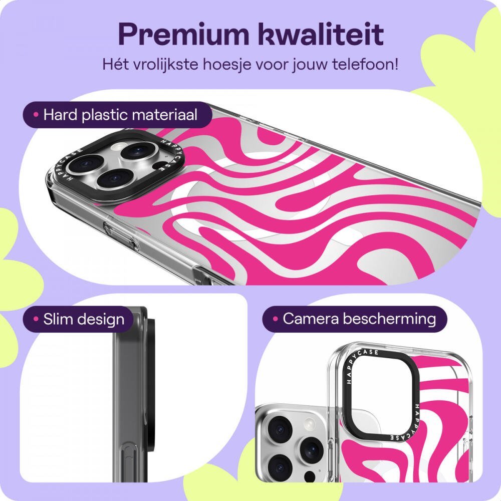 Θήκη iPhone 16 Pro Max HappyCase Joy Διάφανη Σκληρή με MagSafe - Wavy Swirl (8719246462474)