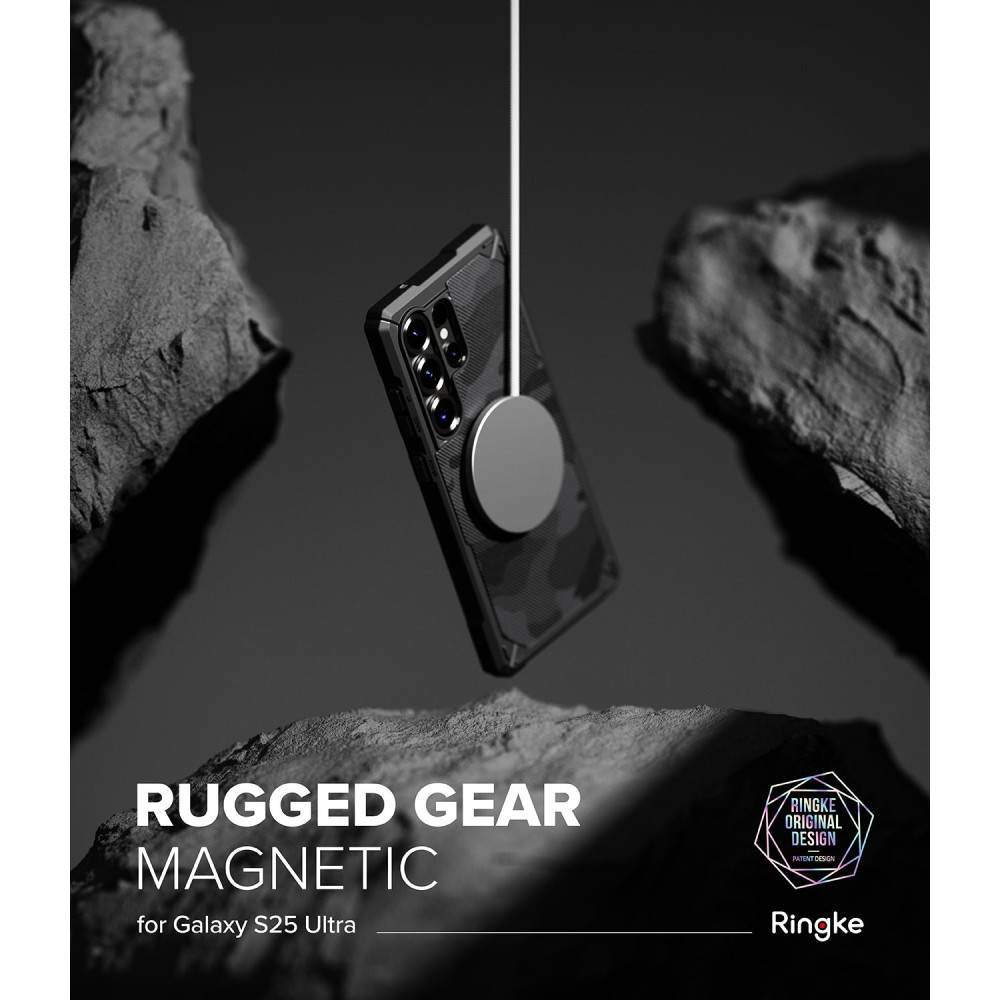 Θήκη Samsung Galaxy S25 Ultra Ringke Rugged Gear Magnetic Ανθεκτική Σιλικόνης με MagSafe - Camo Black (8800274969438)