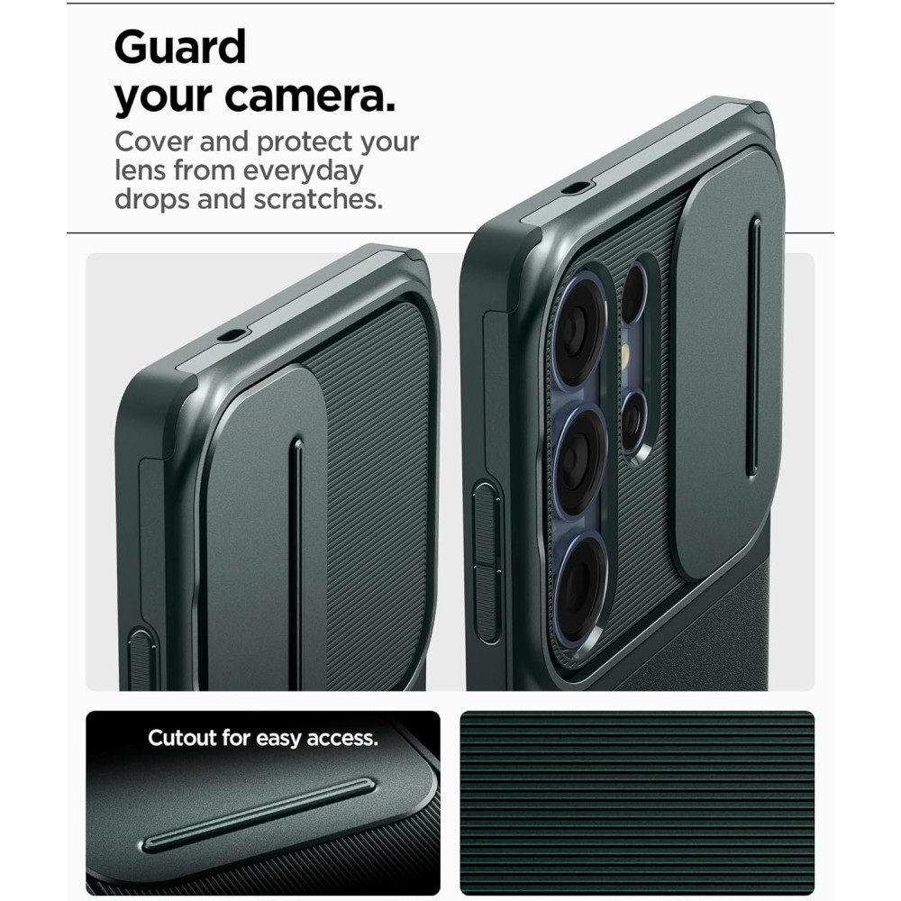 Θήκη Samsung Galaxy S25 Ultra Spigen Optik Armor με Κάλυμμα για την Κάμερα - Abyss Green (ACS08970)
