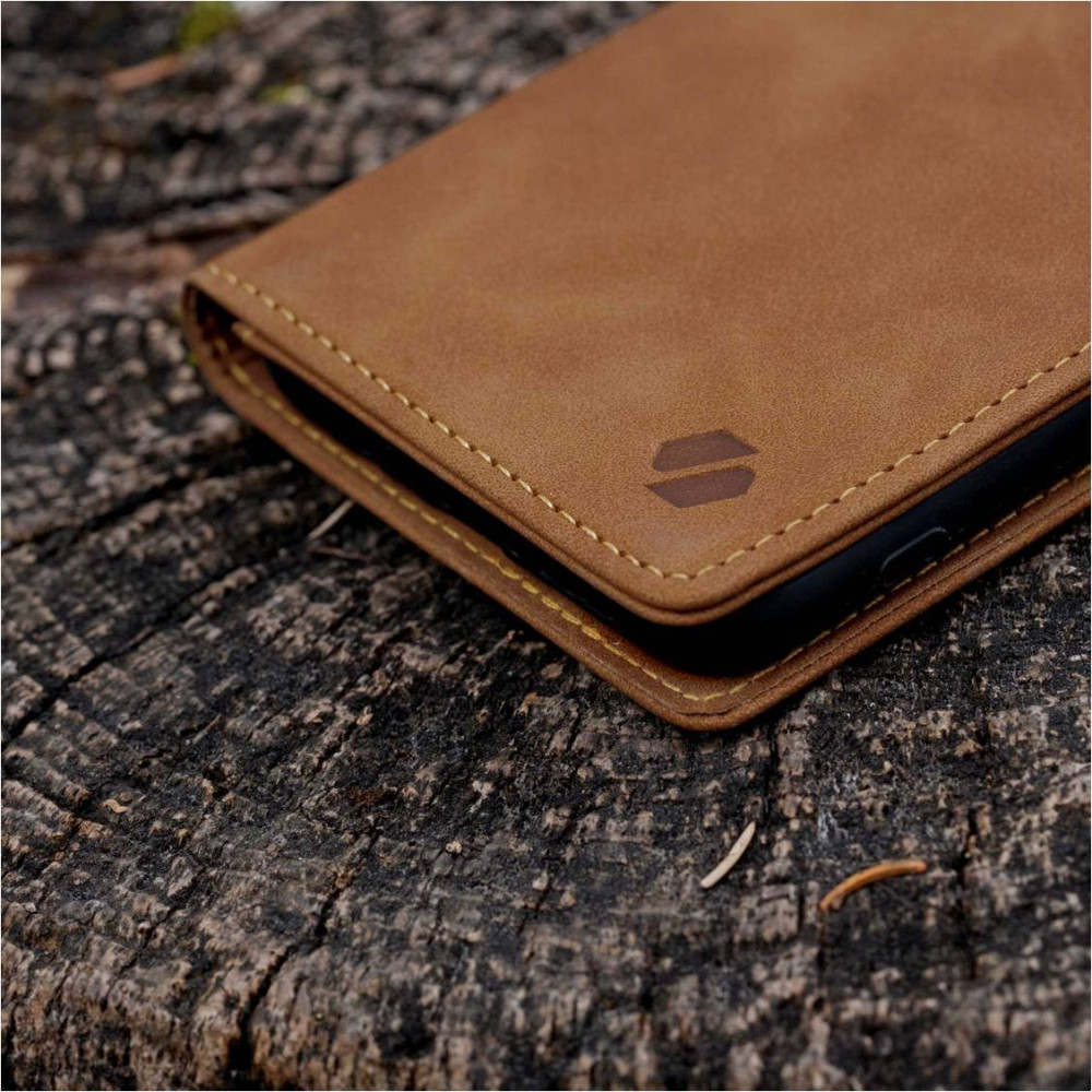 Θήκη Samsung Galaxy S24 FE Spacecase Wallet Πορτοφόλι - Light Brown (5905719113957)