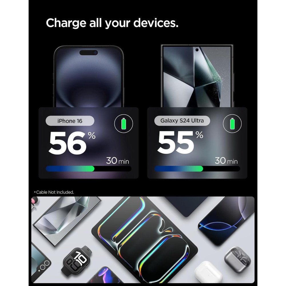 Φορτιστής Spigen EE301EU ArcStation Essential Τοίχου με 1 x Type-C 30W - White (ACH08449)