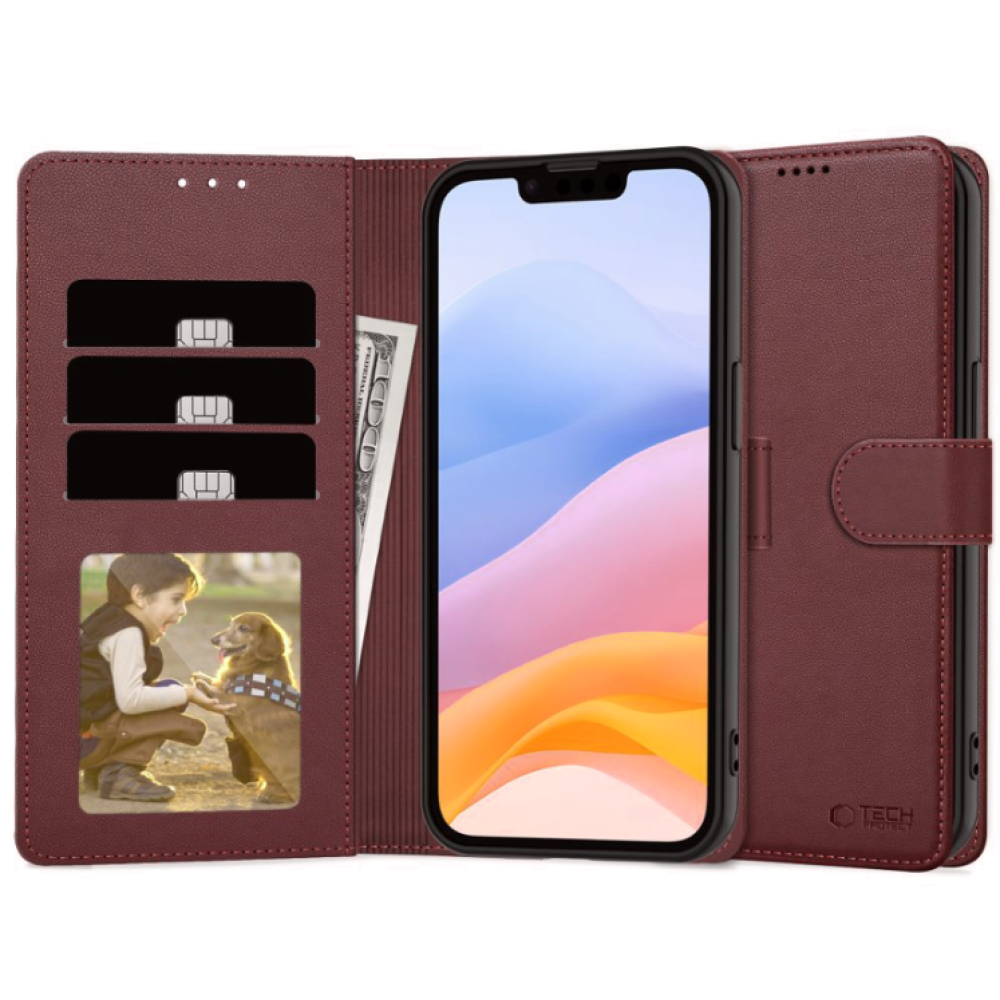 Θήκη iPhone 16e Tech-Protect Wallet Πορτοφόλι - Mulberry (5906302360314)