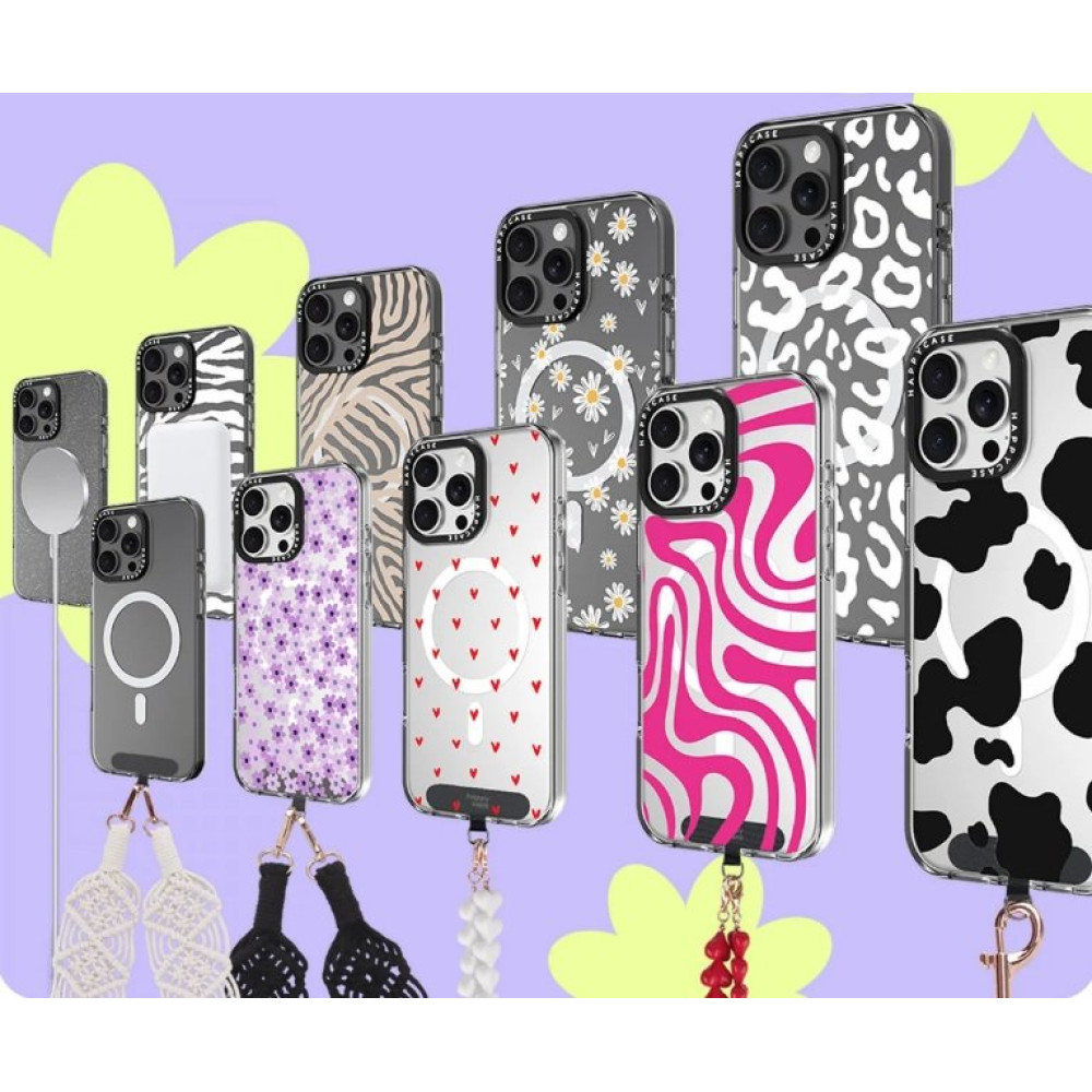 Ένθετο Στήριξης HappyCase Universal Nylon Pad Βάση Στήριξης για Λουράκια Κινητών / Smartphones - Black (8719246460920)