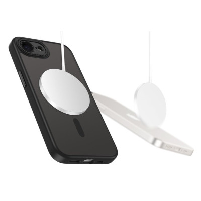 Θήκη iPhone 16e Tech-Protect MagCam Σκληρή Ημιδιάφανη με MagSafe & Πλαίσιο Κάμερας - Matte Black (5906302360390)