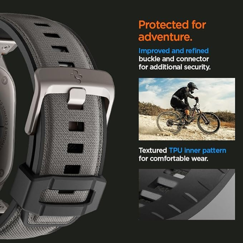 Λουράκι Apple Watch Ultra/SE/11/10/9/8/7/6/5/4 (49/46/45/44mm) Spigen DuraPro Armor Σιλικόνης - Gray (AMP09104)