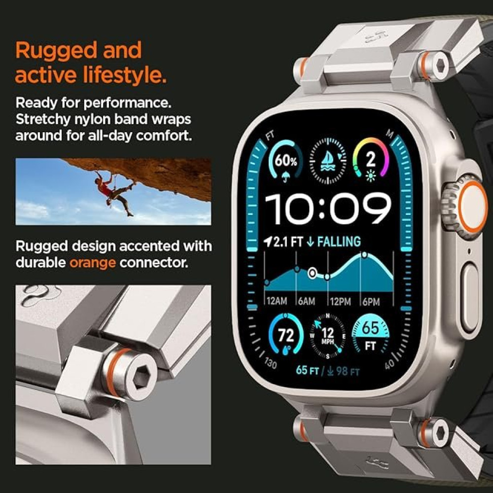 Λουράκι Apple Watch Ultra/SE/11/10/9/8/7/6/5/4 (49/46/45/44mm) Spigen DuraPro Armor Σιλικόνης - Military Green (AMP09102)
