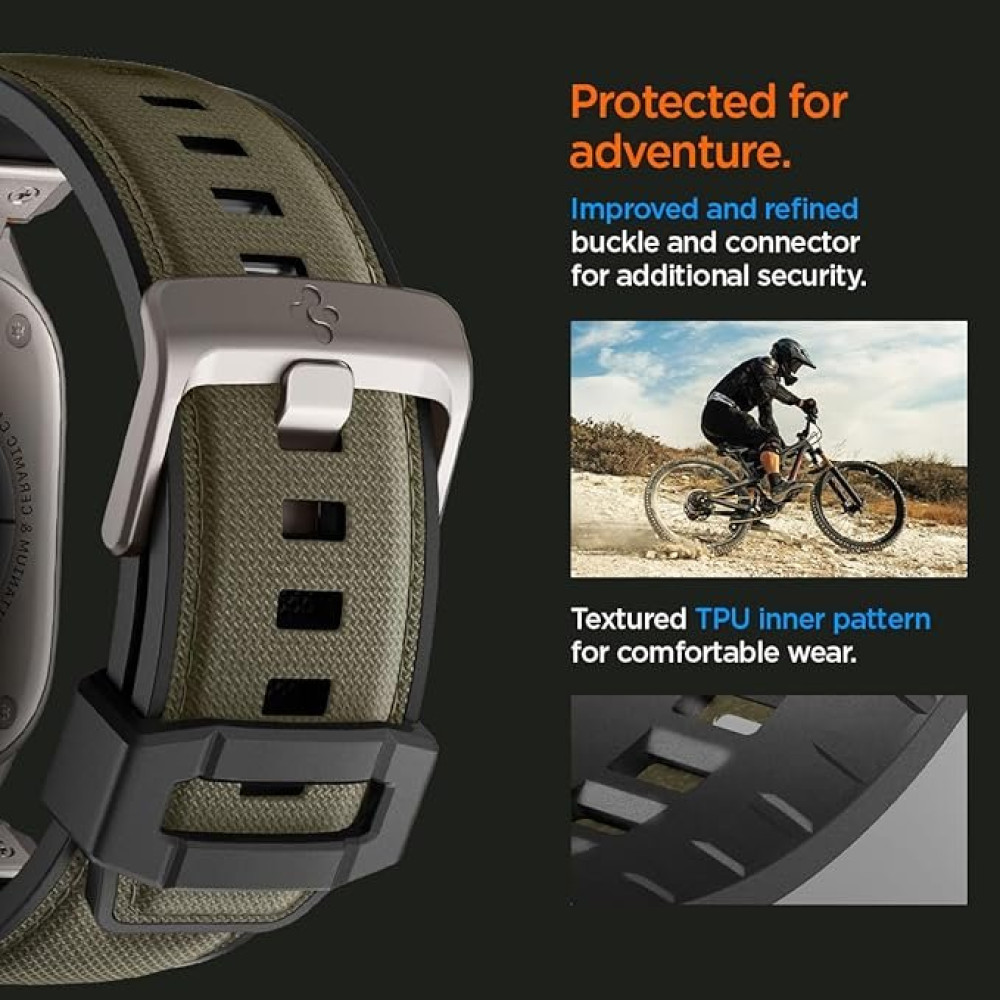 Λουράκι Apple Watch Ultra/SE/11/10/9/8/7/6/5/4 (49/46/45/44mm) Spigen DuraPro Armor Σιλικόνης - Military Green (AMP09102)