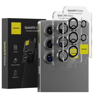 Tempered Glass Samsung Galaxy S25 Ultra Spacecase QuickFit Camera Glass Αντιχαρακτικό Γυαλί Προστασίας για Φακό Κάμερας 2 Τεμάχια - Silver (5905719118136)