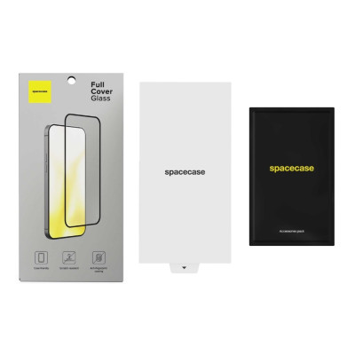 Tempered Glass Samsung Galaxy S25 Ultra Spacecase Full Cover Glass Full Face Αντιχαρακτικό Γυαλί Προστασίας Οθόνης - Black (5905719117696)