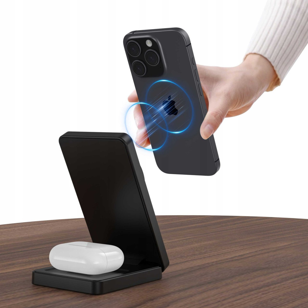 Βάση Ασύρματης Φόρτισης Spacecase WM5B Αναδιπλούμενη MagSafe για iPhone 16 / 15 / 14 / 13 / 12 / AirPods 15W - Black (5905719114350)