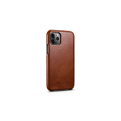Θήκη iPhone 11 Pro Max iCarer Vintage Series Curved Edge Δερμάτινη - Brown (RIX1103-BN)