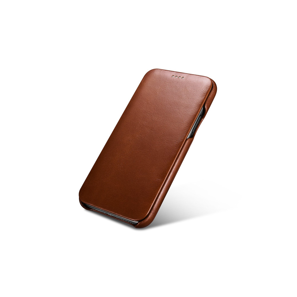 Θήκη iPhone 11 Pro Max iCarer Vintage Series Curved Edge Δερμάτινη - Brown (RIX1103-BN)
