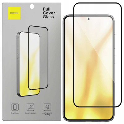 Tempered Glass Samsung Galaxy S25 / S24 Spacecase Full Cover Glass Full Face Αντιχαρακτικό Γυαλί Προστασίας Οθόνης - Black (5905719117733)