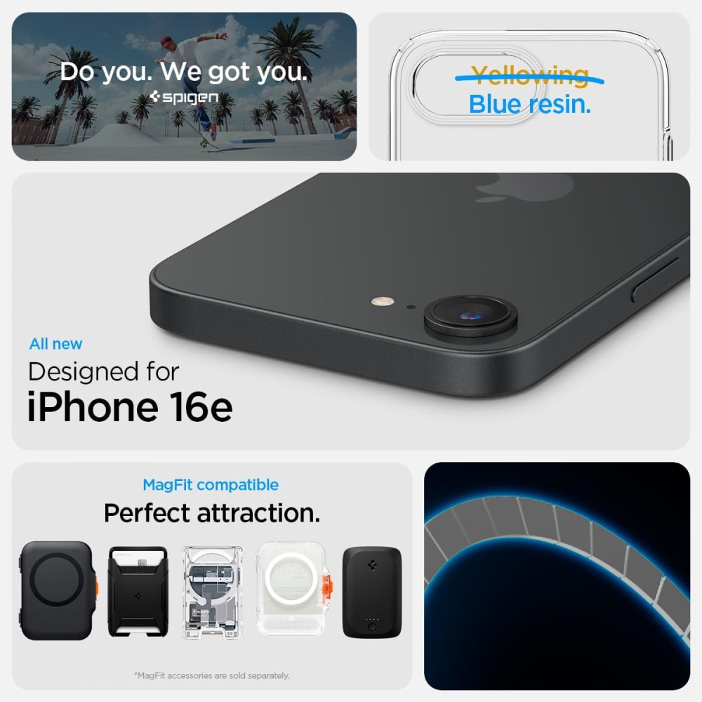 Θήκη iPhone 16e Spigen Liquid Crystal MagFit Σιλικόνης με MagSafe - Clear / White (ACS09150)