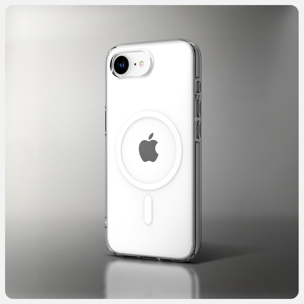 Θήκη iPhone 16e Spigen Liquid Crystal MagFit Σιλικόνης με MagSafe - Clear / White (ACS09150)