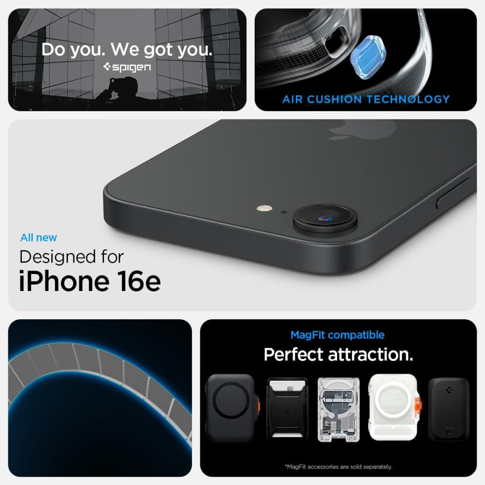 Θήκη iPhone 16e Spigen Rugged Armor MagFit με MagSafe - Matte Black (ACS09152)