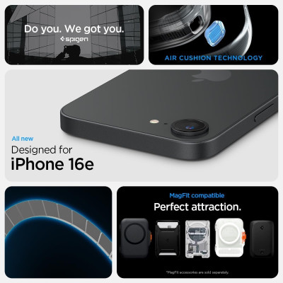 Θήκη iPhone 16e Spigen Rugged Armor MagFit με MagSafe - Matte Black (ACS09152)