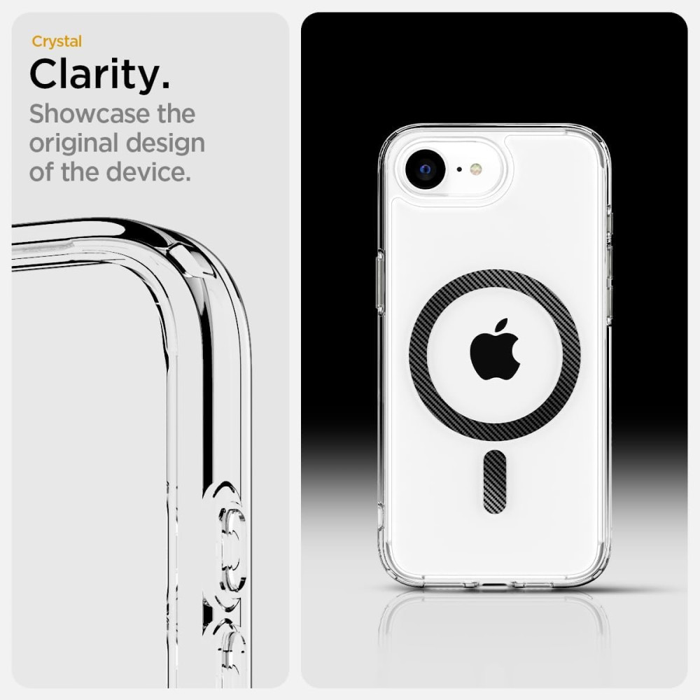 Θήκη iPhone 16e Spigen Ultra Hybrid MagFit Σκληρή με MagSafe - Clear / Carbon Fiber (ACS09140)