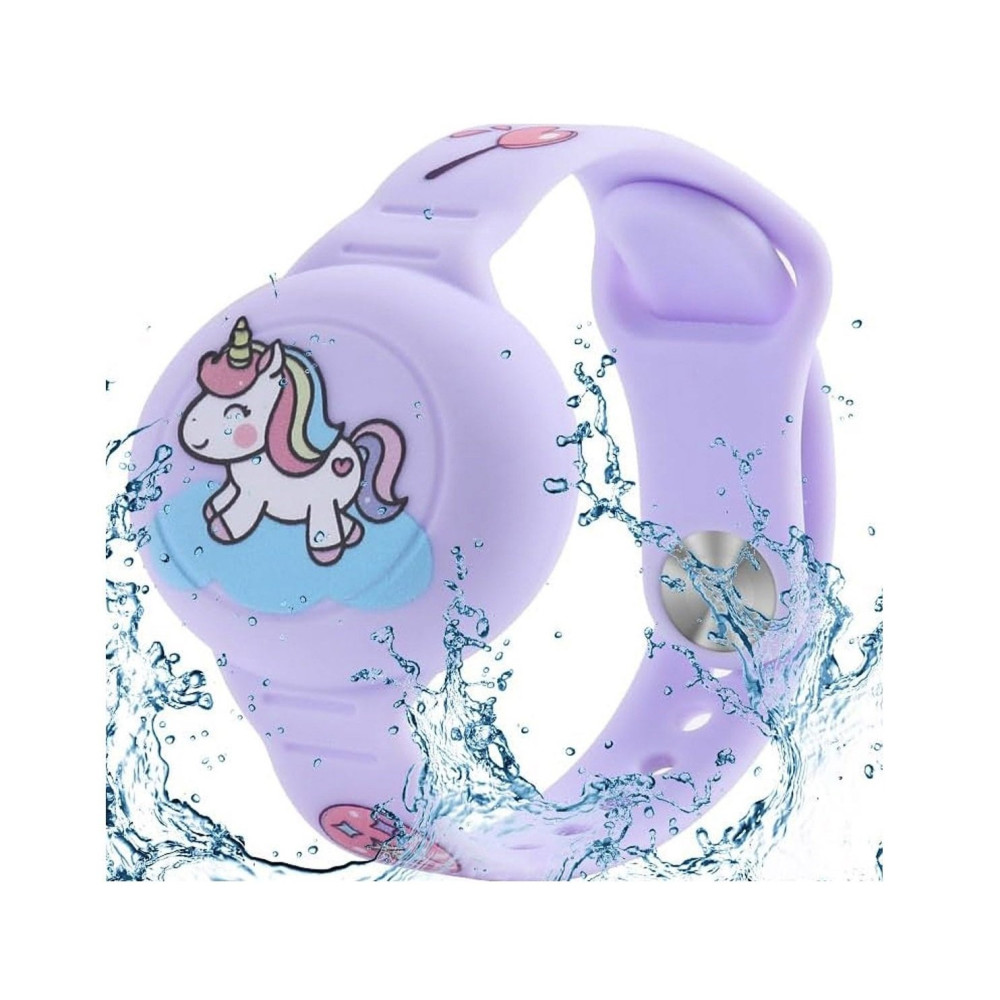 Θήκη AirTag Ofkoz Bracelet Σιλικόνης με Λουράκι Καρπού - Purple / Unicorn (ATKID-UN)