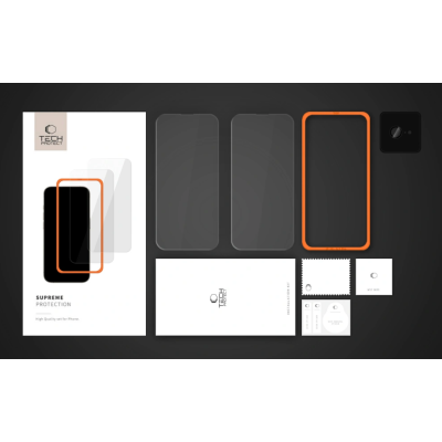 Tempered Glass iPhone 16e Tech-Protect Supreme Set με 2 x Αντιχαρακτικά Γυαλιά Προστασίας Οθόνης και 1 x Κάμερας - Clear (5906302360147)