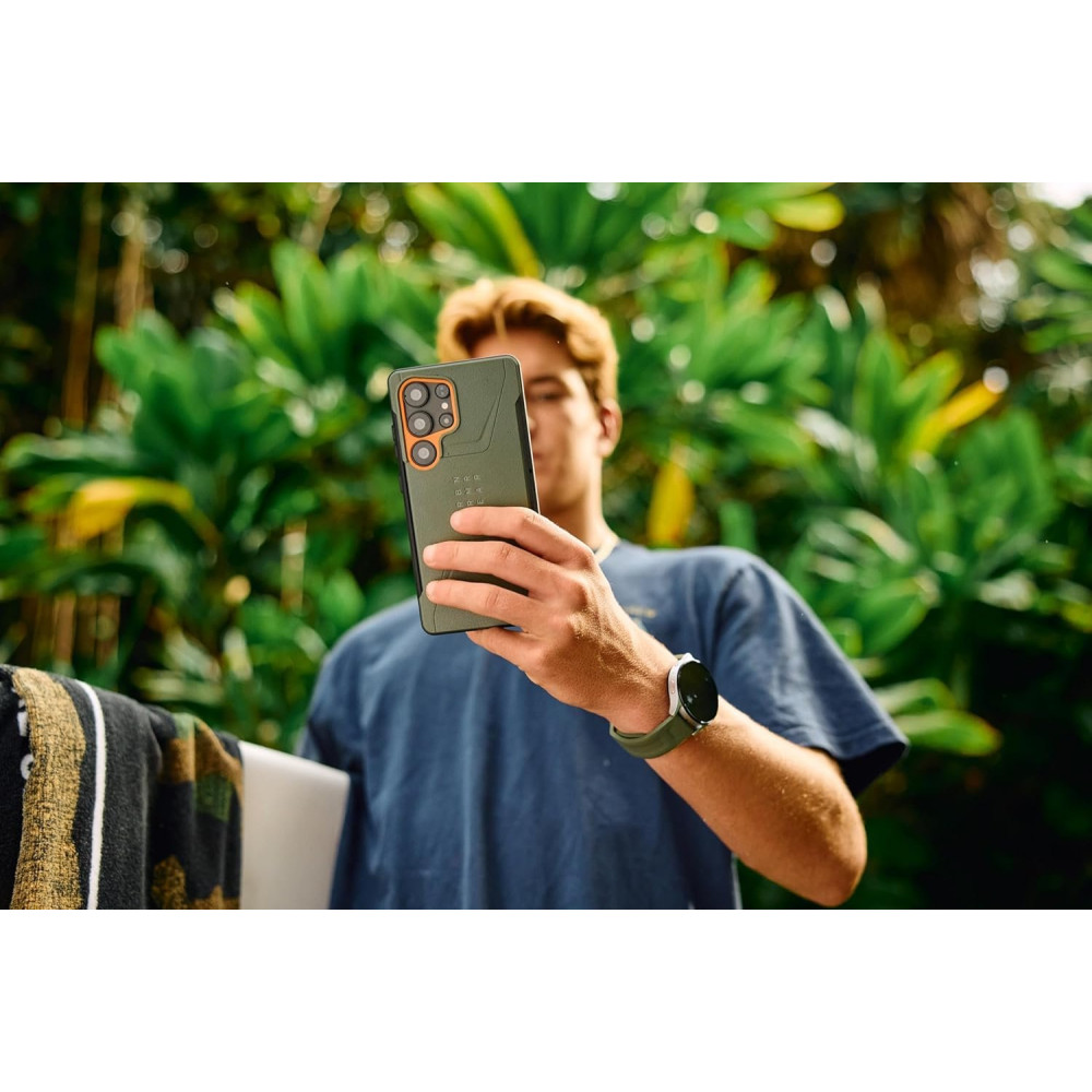 Θήκη Samsung Galaxy S25 Ultra UAG Civilian Ανθεκτική με MagSafe - Olive Drab / Orange (214473117297)