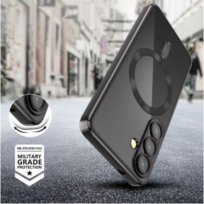 Θήκη Samsung Galaxy A56 Tech-Protect MagFlex Διάφανη Σιλικόνης με MagSafe - Shiny Black (5906302362233)