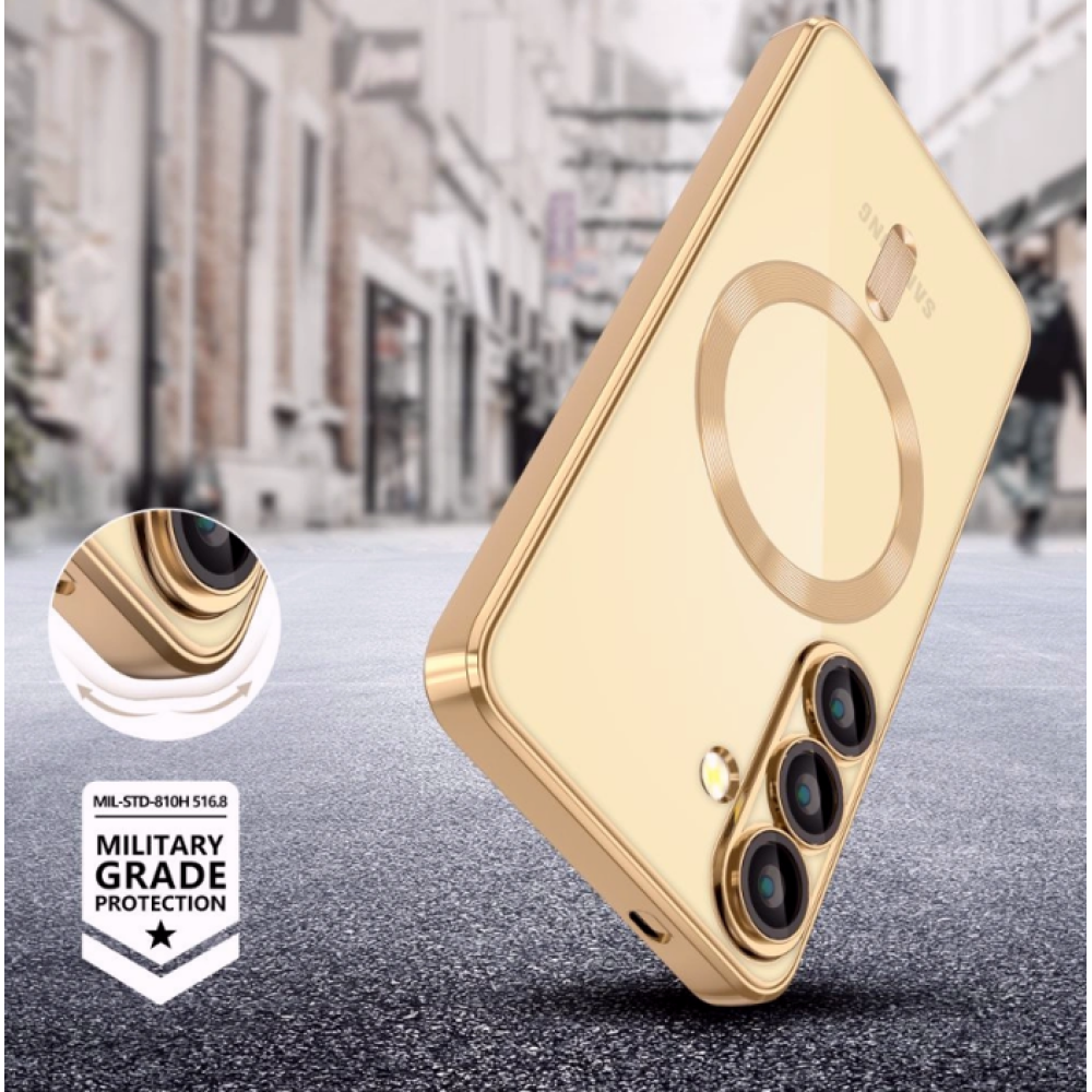 Θήκη Samsung Galaxy A56 Tech-Protect MagFlex Διάφανη Σιλικόνης με MagSafe - Shiny Gold (5906302362240)