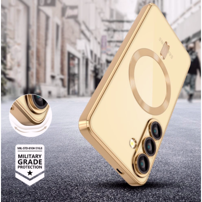 Θήκη Samsung Galaxy A56 Tech-Protect MagFlex Διάφανη Σιλικόνης με MagSafe - Shiny Gold (5906302362240)