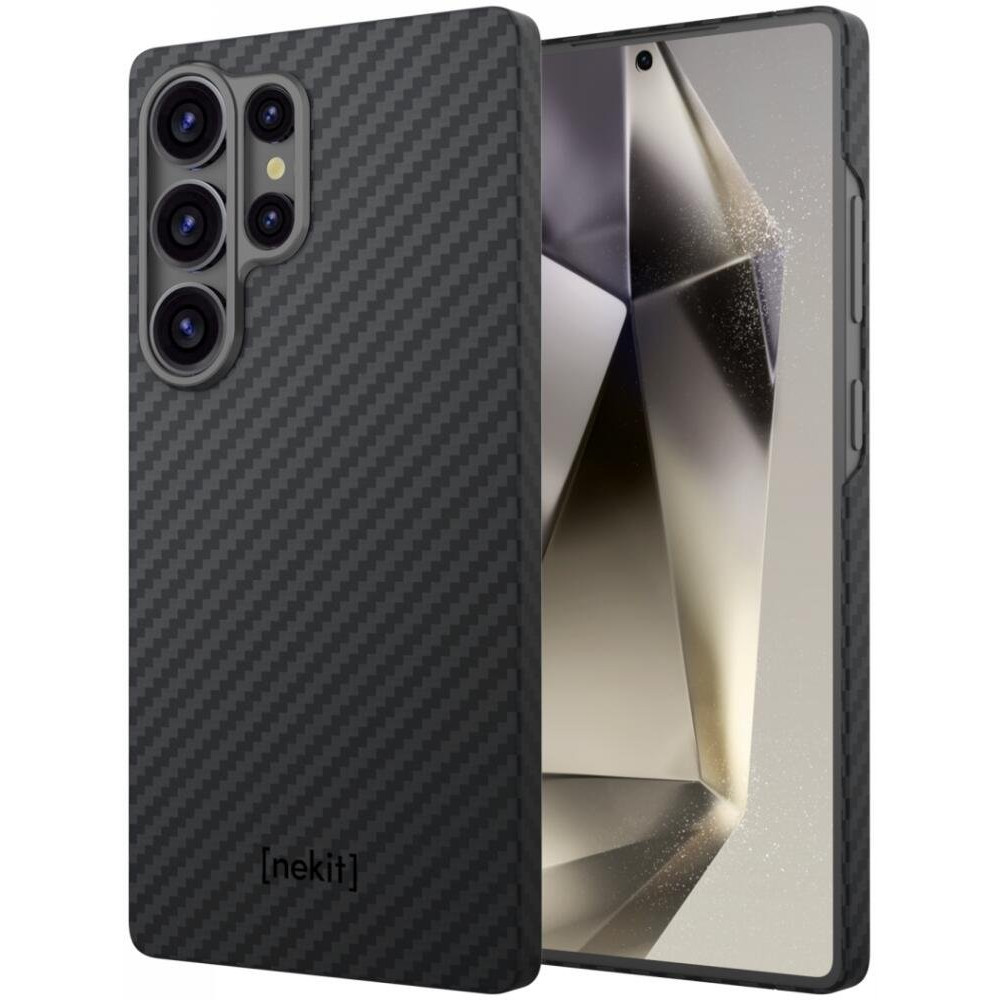 Θήκη Samsung Galaxy S25 Ultra Nekit Fiber Σκληρή με MagSafe Aramid Fiber 1mm 1500D Kevlar - Black (8719246469411)