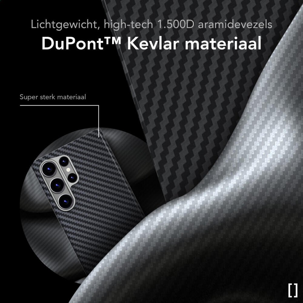 Θήκη Samsung Galaxy S25 Ultra Nekit Fiber Σκληρή με MagSafe Aramid Fiber 1mm 1500D Kevlar - Black (8719246469411)