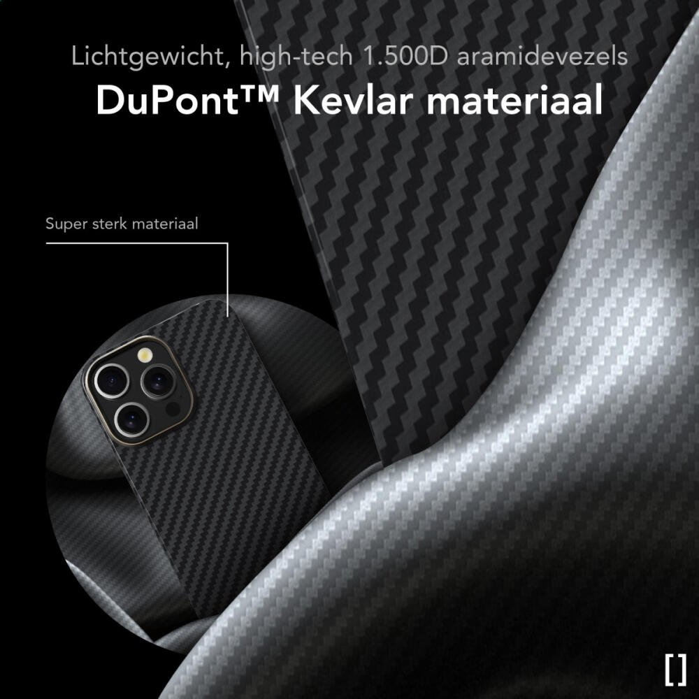 Θήκη iPhone 13 Pro Nekit Fiber Σκληρή με MagSafe Aramid Fiber 1mm 1500D Kevlar - Black (8719246462788)