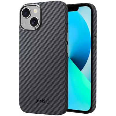 Θήκη iPhone 13 Nekit Fiber Σκληρή με MagSafe Aramid Fiber 1mm 1500D Kevlar - Black (8719246462771)