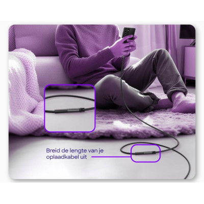 Καλώδιο Buddi Flex Extension Cable Επέκτασης USB-A (Male) σε USB-A (Female) 15W 300cm 5 Έτη Εγγύηση - Black (8719246459535)