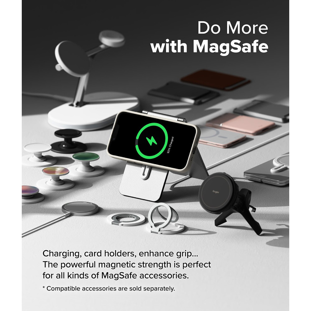 Θήκη iPhone 16e Ringke Silicone Magnetic Ανθεκτική Σιλικόνης με MagSafe - Stone (8800293852841)