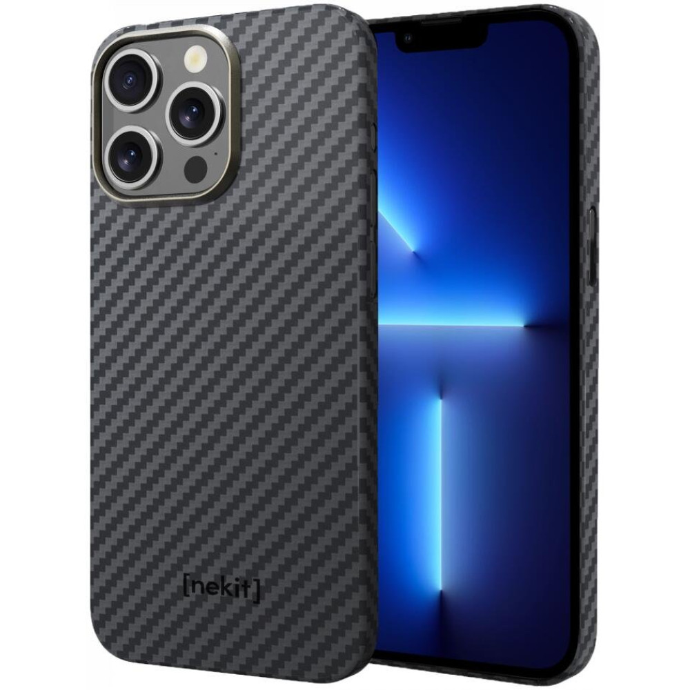 Θήκη iPhone 13 Pro Max Nekit Fiber Σκληρή με MagSafe Aramid Fiber 1mm 1500D Kevlar - Black (8719246462795)
