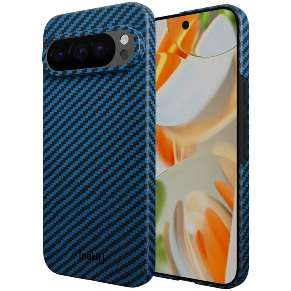 Θήκη Google Pixel 9 / 9 Pro Nekit Fiber Σκληρή με MagSafe Aramid Fiber 1mm 1500D Kevlar - Blue (8719246469695)