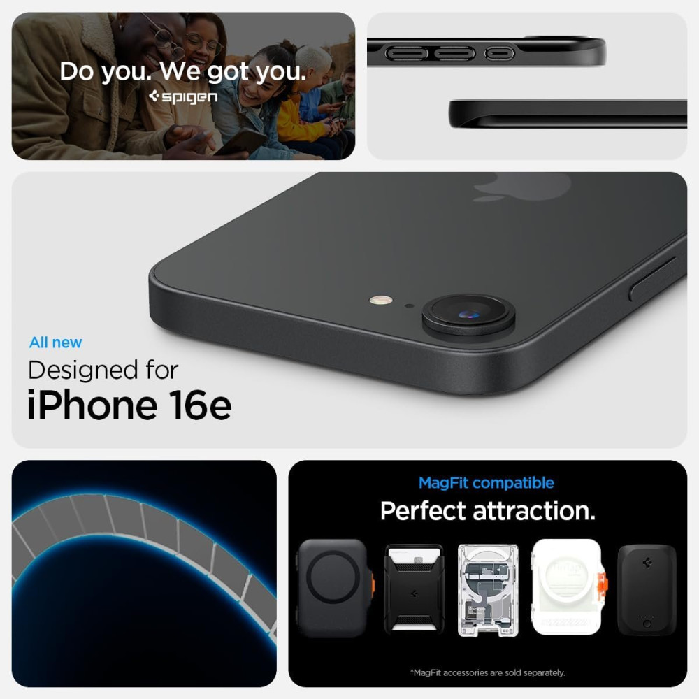 Θήκη iPhone 16e Spigen Thin Fit MagFit Σκληρή με MagSafe - Black (ACS09135)